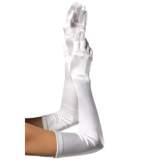 Довгі атласні рукавички Leg Avenue Extra Long Satin Gloves, One Size, білі - Інтернет-магазин спільних покупок ToGether