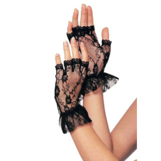 Короткі рукавички-гловелети Leg Avenue Wrist length fingerless gloves, One Size, чорні, сітка - Інтернет-магазин спільних покупок ToGether
