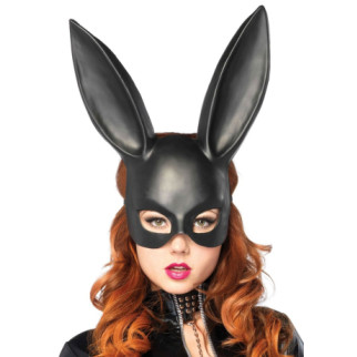 Пластикова маска кролика Leg Avenue Masquerade Rabbit Mask, чорна, One Size, на резинці - Інтернет-магазин спільних покупок ToGether