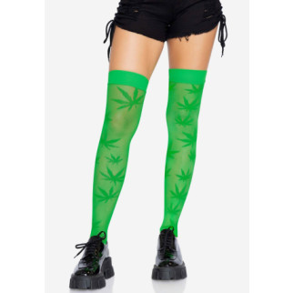 Панчохи з малюнком Leg Avenue 420 Net thigh highs Green - Інтернет-магазин спільних покупок ToGether