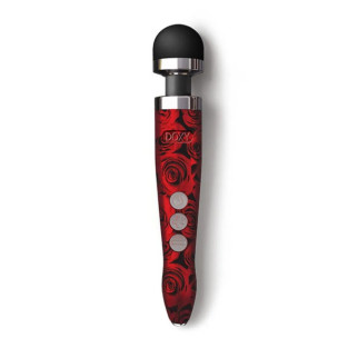 Масажер-мікрофон Doxy Die Cast 3R Wand Vibrator Rose Pattern, червоний, з трояндами. - Інтернет-магазин спільних покупок ToGether