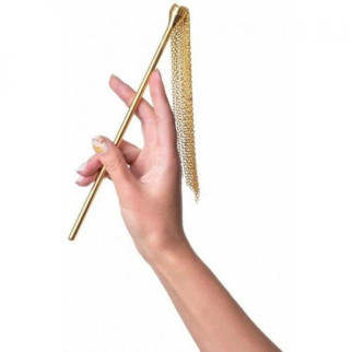 Тіклер DS Fetish із чорним пером на золотистій ручці, 20 см - Інтернет-магазин спільних покупок ToGether