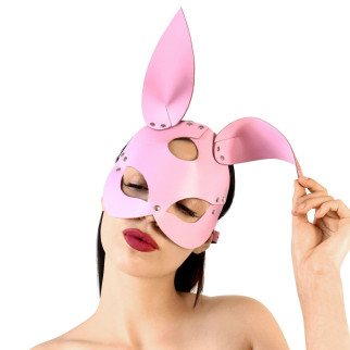 Шкіряна маска Зайчика Art of Sex - Bunny mask, колір Рожевий - Інтернет-магазин спільних покупок ToGether