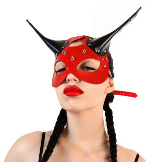 Шкіряна маска Art of Sex - Lucifer Red&Black - Інтернет-магазин спільних покупок ToGether