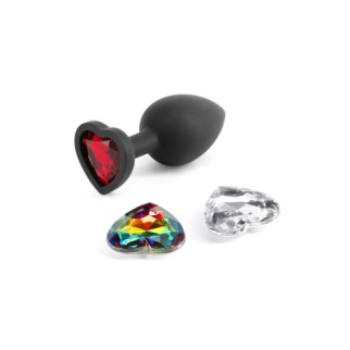 Анальний корок зі знімним каменем GLAMS XCHANGE HEART SMALL - Інтернет-магазин спільних покупок ToGether