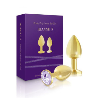 Набір металевих анальних пробок із кристалом RIANNE S – Booty Plug Luxury Set, діаметр 3 та 3,5 см - Інтернет-магазин спільних покупок ToGether