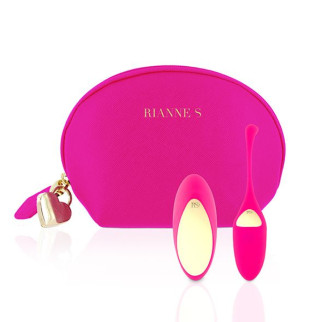 Віброяйце Rianne S: Pulsy Playball Deep Pink з вібрувальним пультом ДК, косметичка-чехол, 10 режимів - Інтернет-магазин спільних покупок ToGether