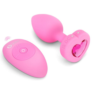 Анальна пробка з вібрацією та пультом керування B-Vibe Vibrating Heart Plug S/M Pink - Інтернет-магазин спільних покупок ToGether