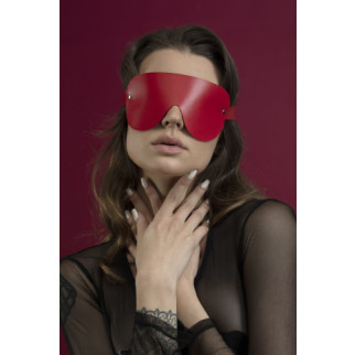Маска на очі Feral Feelings - Blindfold Mask, натуральна шкіра, червона - Інтернет-магазин спільних покупок ToGether