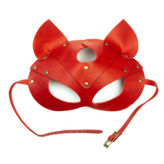Преміум маска кішечки LOVECRAFT, натуральна шкіра, червона, подарункова упаковка - Інтернет-магазин спільних покупок ToGether