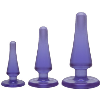 Набір анальних пробок Doc Johnson Crystal Jellies Anal - Purple, макс. діаметр 2см - 3 см - 4 см - Інтернет-магазин спільних покупок ToGether
