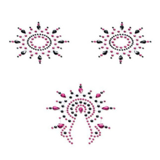 Пестіс з кристалів Petits Joujoux Gloria set of 3 - Black/Pink, прикраса на груди та вульву - Інтернет-магазин спільних покупок ToGether