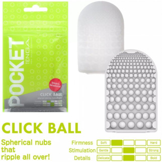Міні мастурбатор нереалістичний Tenga Pocket Click Ball, з рельєфом, білий - Інтернет-магазин спільних покупок ToGether