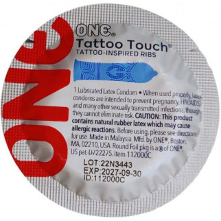 Презервативи One Tattoo Touch сині, 5 штук - Інтернет-магазин спільних покупок ToGether