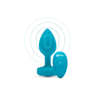 Анальна пробка з вібрацією та каменем B-Vibe - Vibrating Jewel Plug S/M, синя - Інтернет-магазин спільних покупок ToGether
