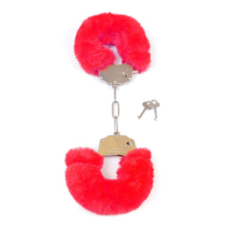 Наручники з пухнастим хутром Boss Series Furry Cuffs червоні - Інтернет-магазин спільних покупок ToGether