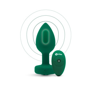 Анальна пробка з вібрацією та пультом B-Vibe - Vibrating Jewel Plug M/L Emerald - Інтернет-магазин спільних покупок ToGether