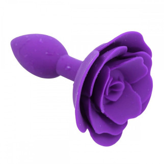 Анальна пробка зі стоппером у формі троянди, силіконова, фіолетова, 7 х 2.7 см - Інтернет-магазин спільних покупок ToGether