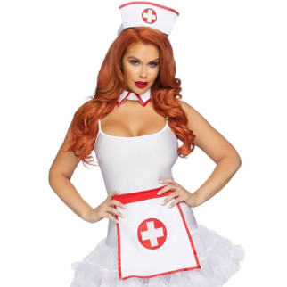Набір аксесуарів сексі медсестри Leg Avenue 3 предмети, біло-червоний - Інтернет-магазин спільних покупок ToGether