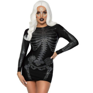 Міні-сукня Скелет зі стразами Leg Avenue Skeleton Rhinestone, чорна, M - Інтернет-магазин спільних покупок ToGether