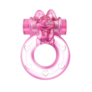 Кільце ерекційне з вібрацією Baile bunny, рожеве, 1.5 см - Інтернет-магазин спільних покупок ToGether