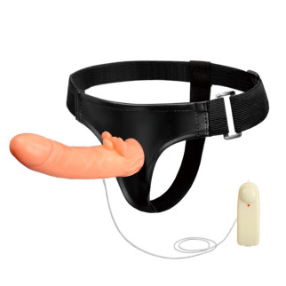 Страпон з вібро Multi-speed Rotation Harness Flesh, 18 см - Інтернет-магазин спільних покупок ToGether