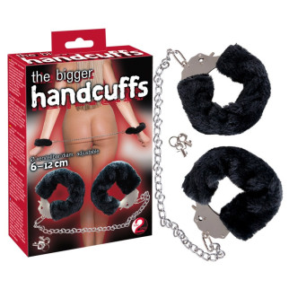 Наручники Bigger Furry Handcuffs, 6 - 12 см, чорні - Інтернет-магазин спільних покупок ToGether