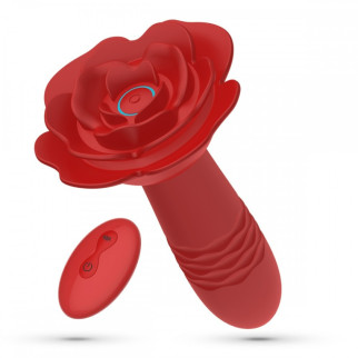 Анальна пробка троянда з вібрацією та фрикціями Romeo Crushious, з пультом, силіконова, червона - Інтернет-магазин спільних покупок ToGether