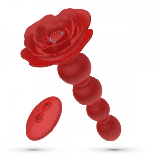 Анальна ялинка Троянда з вібрацією та ротацією Rosaline Crushious, з пультом, силіконова, червона - Інтернет-магазин спільних покупок ToGether