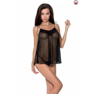 Пеньюар прозорий MELANIA CHEMISE black S/M - Passion - Інтернет-магазин спільних покупок ToGether