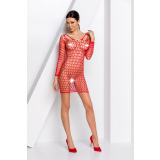 Сукня велика сітка, з глибоким вирізом та довгими рукавами BS093 червона - Інтернет-магазин спільних покупок ToGether