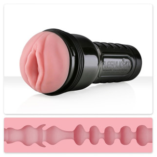 Мастурбатор вагіну в колбі Fleshlight Pink Lady Mini-Lotus, з рельєфом, кібершкіра, бежевий - Інтернет-магазин спільних покупок ToGether