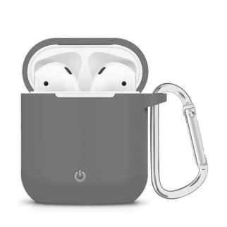 Силіконовий футляр з карабіном для навушників AirPods Сірий / Dark Grey - Інтернет-магазин спільних покупок ToGether