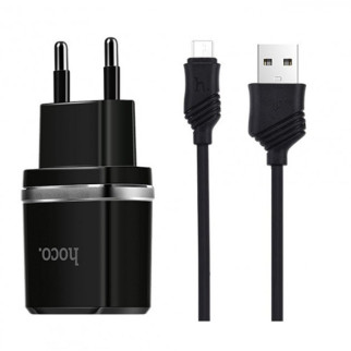 МЗП Hoco C12 Charger + Cable (Micro) 2.4A 2USB Чорний - Інтернет-магазин спільних покупок ToGether