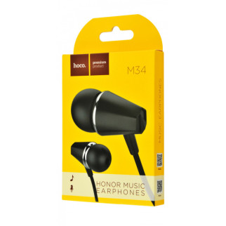 Стерео Навушники Hoco M34 Honor Music With Microphone (3.5mm/1.2m) Чорний - Інтернет-магазин спільних покупок ToGether