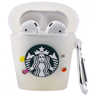 Силіконовий футляр Logo series для навушників AirPods 1/2 + карабін Starbucks Neon Cocktail - Інтернет-магазин спільних покупок ToGether