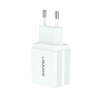 МЗП USAMS US-CC090 T24 2.1A Dual USB Travel Charger （EU） Білий - Інтернет-магазин спільних покупок ToGether