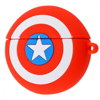 Силіконовий футляр Marvel & DC series для навушників AirPods Pro + кільце Капітан Америка / Червоний - Інтернет-магазин спільних покупок ToGether