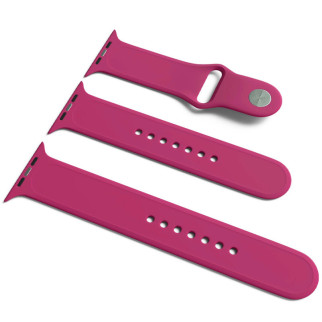 Силіконовий ремінець для Apple Watch Sport Band 42 / 44 / 45 / 49 (S/M & M/L) 3pcs Бордовий / Maroon - Інтернет-магазин спільних покупок ToGether