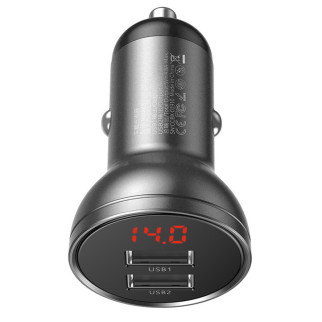 АЗП Baseus Digital Display Dual USB 4.8A Car Charger 24W (CCBX) tarnish - Інтернет-магазин спільних покупок ToGether