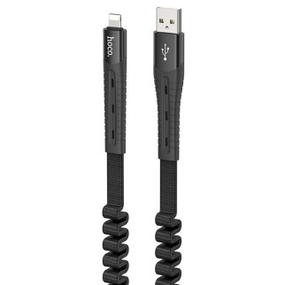 Дата кабель Hoco U78 "Cotton treasure elastic" lightning (1.2М) Чорний - Інтернет-магазин спільних покупок ToGether