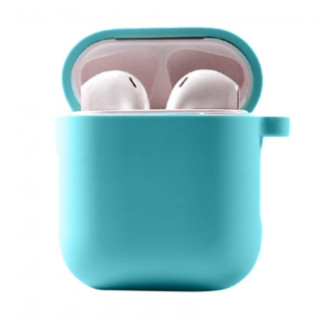Силіконовий футляр з мікрофіброю для навушників Airpods 1/2 Бірюзовий / Marine Green - Інтернет-магазин спільних покупок ToGether