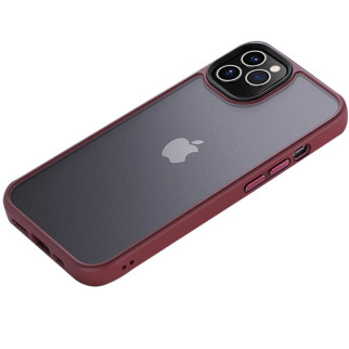 TPU+PC чохол Metal Buttons для Apple iPhone 12 Pro / 12 (6.1") Бордовий - Інтернет-магазин спільних покупок ToGether
