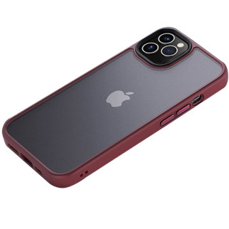 TPU+PC чохол Metal Buttons для Apple iPhone 12 Pro Max (6.7") Бордовий - Інтернет-магазин спільних покупок ToGether