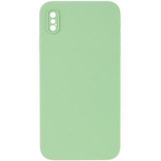 Чохол Silicone Case Square Full Camera Protective (AA) для Apple iPhone XS / X (5.8") М'ятний / Mint - Інтернет-магазин спільних покупок ToGether