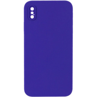 Чохол Silicone Case Square Full Camera Protective (AA) для Apple iPhone XS / X (5.8") Фіолетовий / Ultra Violet - Інтернет-магазин спільних покупок ToGether