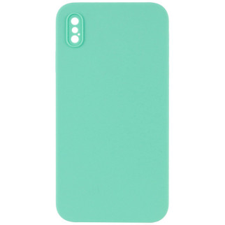 Чохол Silicone Case Square Full Camera Protective (AA) для Apple iPhone XS / X (5.8") Бірюзовий / Turquoise - Інтернет-магазин спільних покупок ToGether