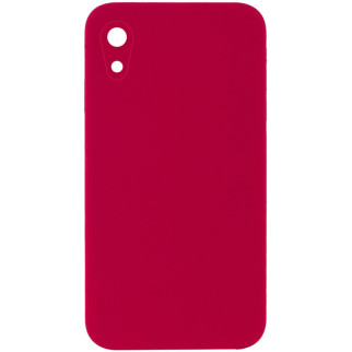 Чохол Silicone Case Square Full Camera Protective (AA) для Apple iPhone XR (6.1") Червоний / Rose Red - Інтернет-магазин спільних покупок ToGether