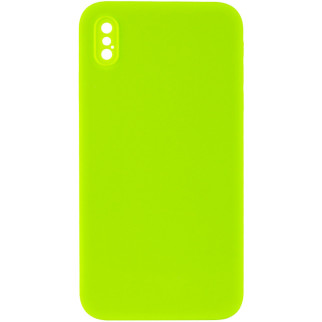 Чохол Silicone Case Square Full Camera Protective (AA) для Apple iPhone XS Max (6.5") Салатовий / Neon green - Інтернет-магазин спільних покупок ToGether