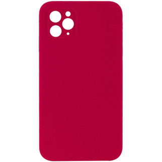 Чохол Silicone Case Square Full Camera Protective (AA) для Apple iPhone 11 Pro (5.8") Червоний / Rose Red - Інтернет-магазин спільних покупок ToGether